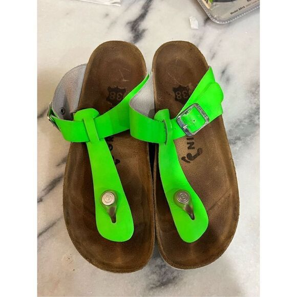 Pre-Owned Grubin Sandals Gizeh 38 (Women’s 7 - 7.5), bright green - Picture 3 of 5